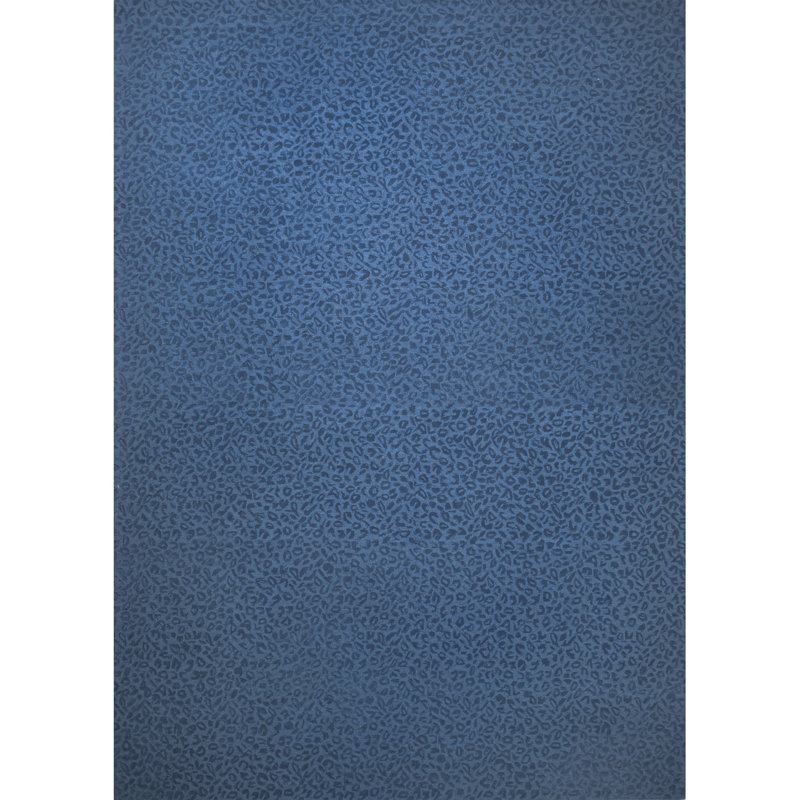 Leopardess Cobalt Blue Hand-Tufted Responsible Wool Rug, Rectangle 10' x 14'