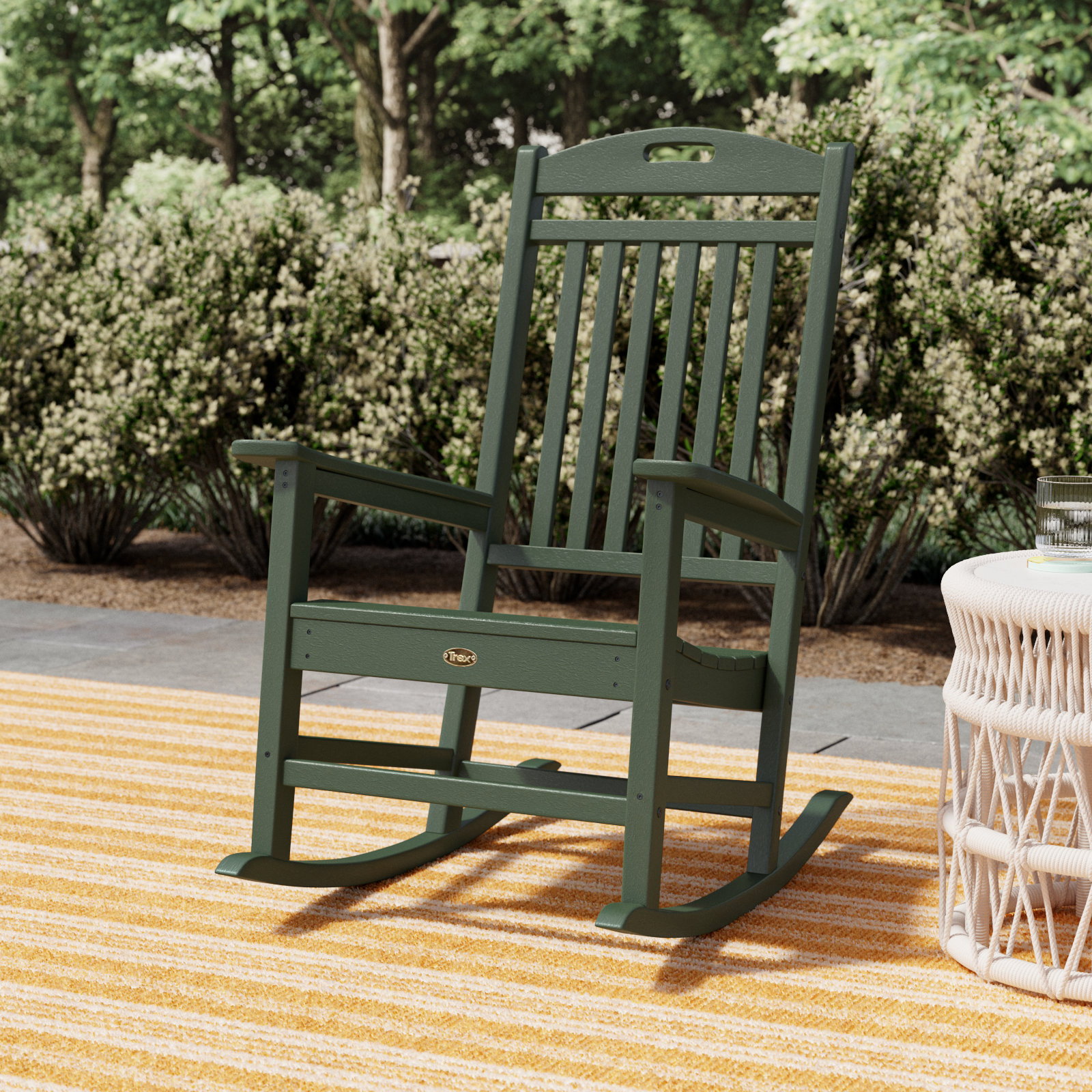 POLYWOOD® Yacht Club Patio Rocking Chair, Dark Green