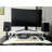 32 Inch White Sit To Stand Desk Converter, Suited For Dual Monitor And Laptop Combos, With Wide Keyboard Mount Bracket