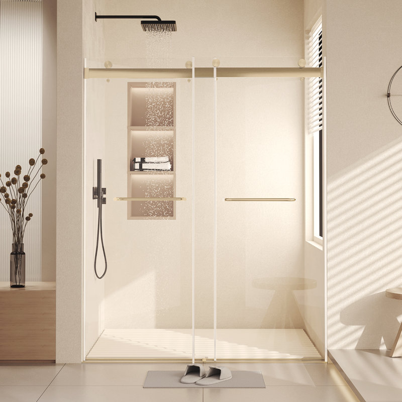 56" - 60" W Dual Sliding Tempered Glass Shower Door
