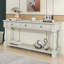 Console extra-longue de style méditerranéen avec tiroirs et tablette pour un rangement élégant et un présentoir dans l'entrée ou le salon-59560797