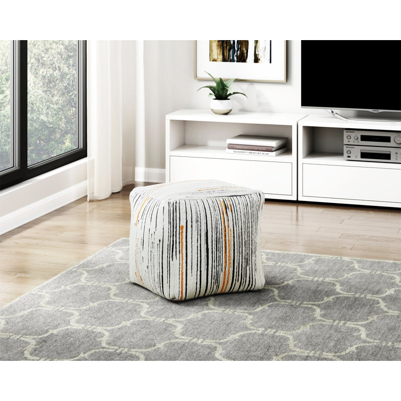 Repose-pieds pouf moderne en tissu jacquard