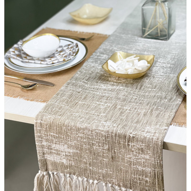 Chemin de table Sunset, Gris / Beige