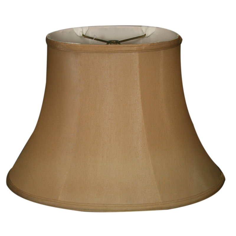 Silk Oval Lamp Shade, Antique Gold, 8" H x 10" W x 8" D