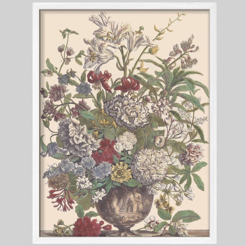 "YUK57, bouquets de fleurs classiques, art floral rustique, affiches, affiches, salle de bain, petit art mural", Blanc