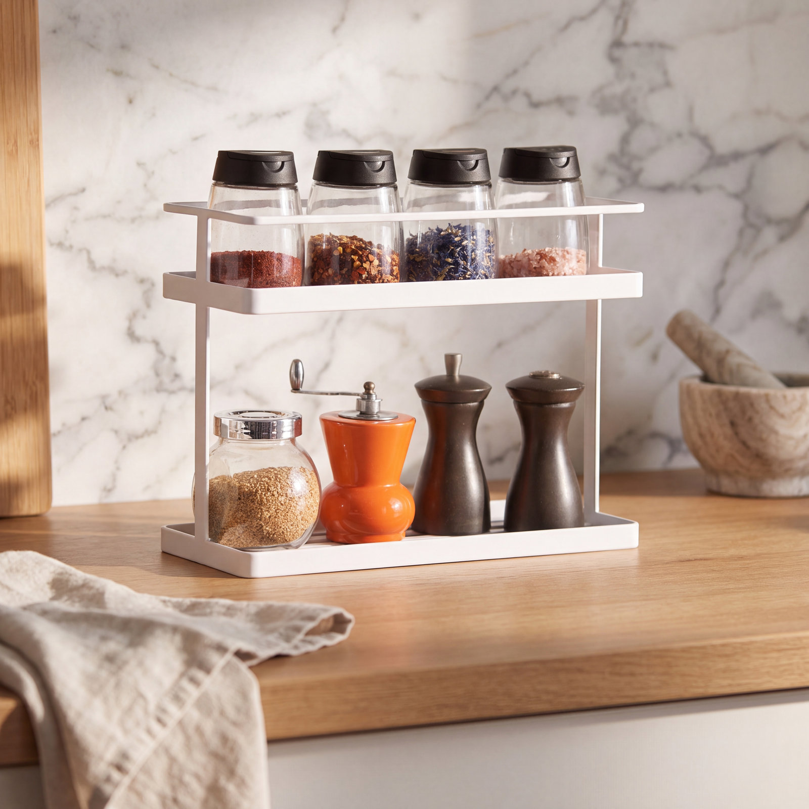 Tower Yamazaki Home Countertop Spice Caddy, White