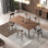 Creative solid wood rectangular dining table set