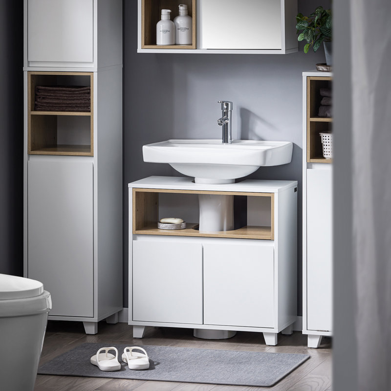 Arthor 70 mm Freestanding Standard Single Double Bathroom Vanity Base, White
