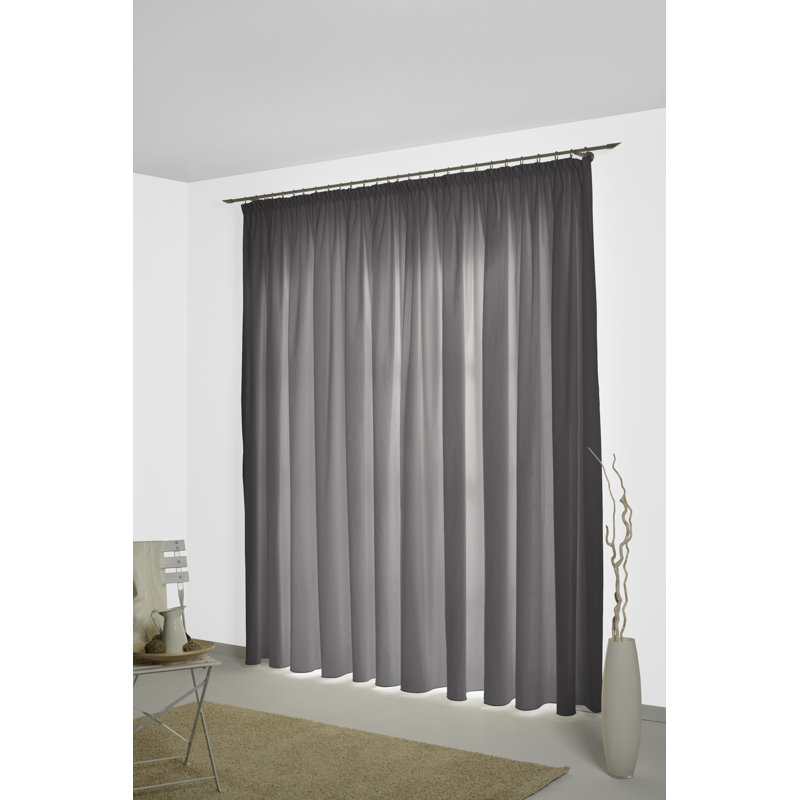 Newbury Room Darkening Single Curtain Panel, 130cm Width x 295cm Drop, Grey
