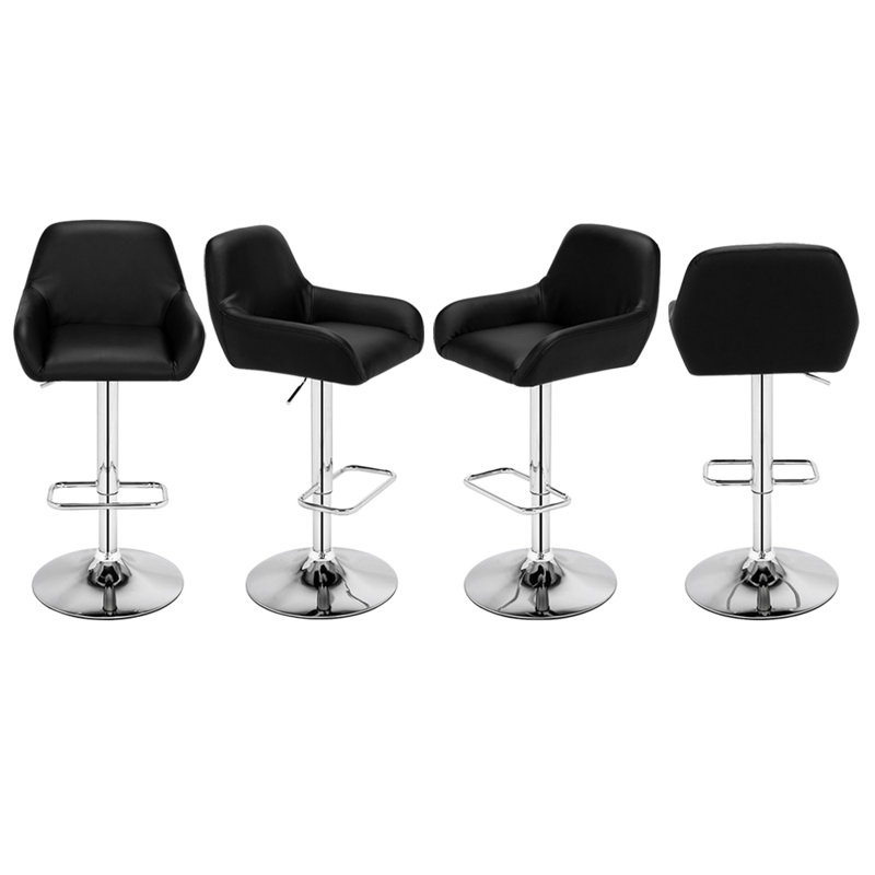 Tabouret de bar rotatif à hauteur ajustable Haerulf, Noir