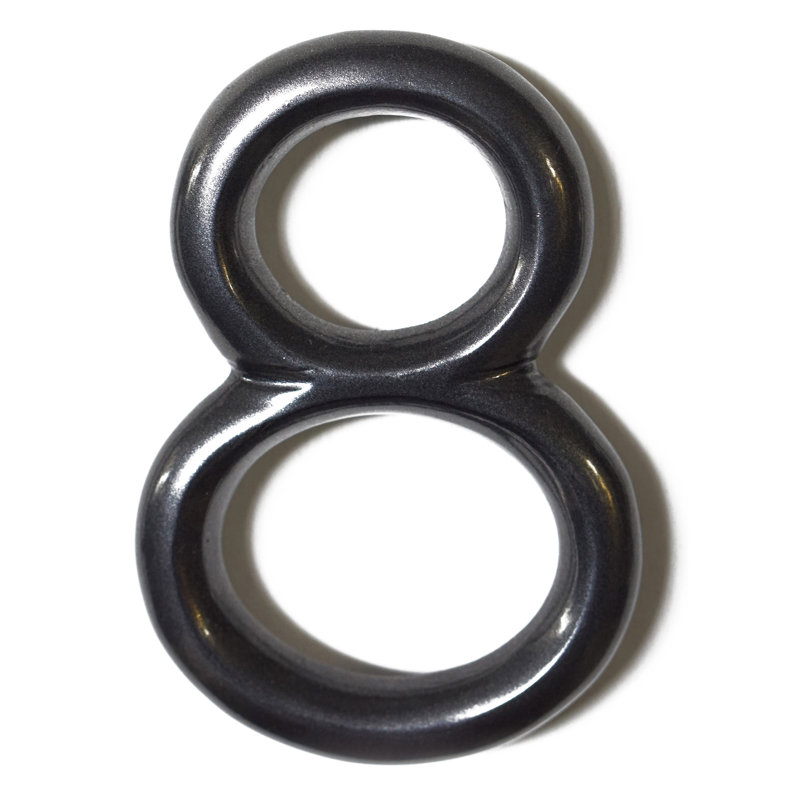 5 in. H Reflective Weather Resistant Self-Adhesive Surface Mount Floating Mount House Number, Gun Metal, 8