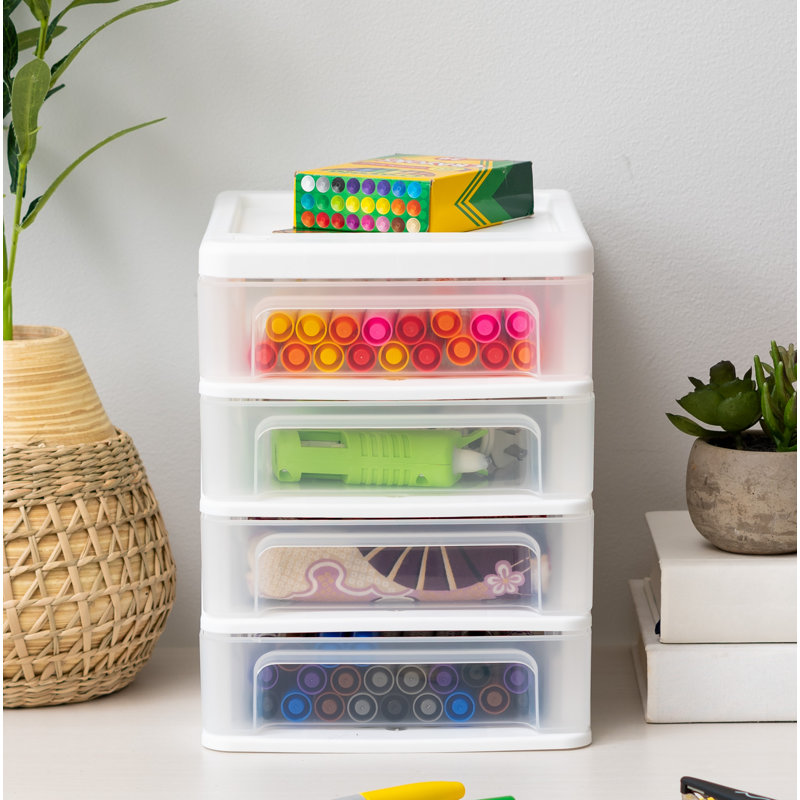 Plastic Stackable Desk Organizer, White