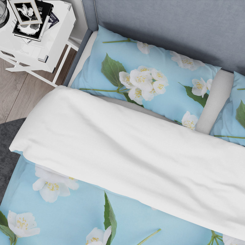 Ensemble de housse de couette jasmin s of brillante mid-century, Housse de couette très grand + 2 taies décoratives