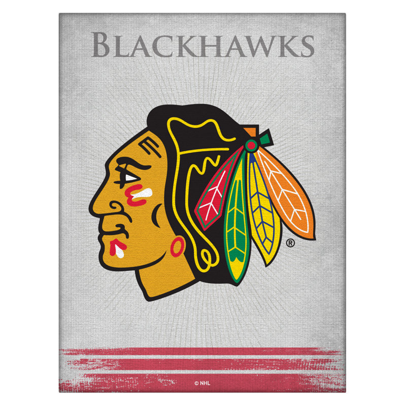 « NHL », impression sur toile, Blackhawks de Chicago, H 15 cm x l 20 cm