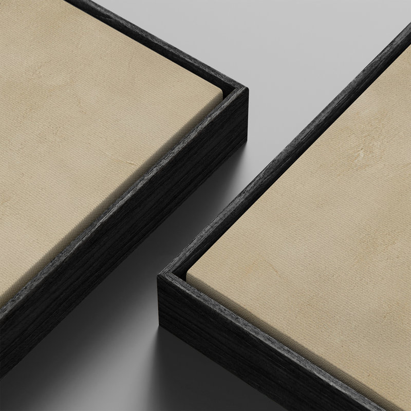«Warm Neutral Misty Abstract for Office», ensemble de 2 reproductions d'art encadrées sur toile 60 po x 20 po x 2 pièces, 60 po x 30 po x 2 pièces