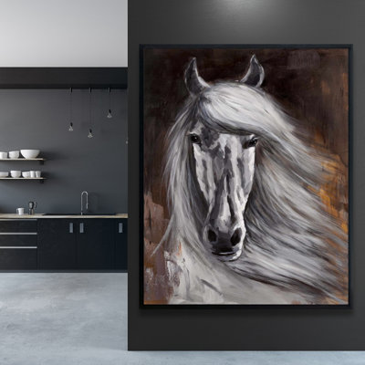 " Proud White Horse " on Canvas