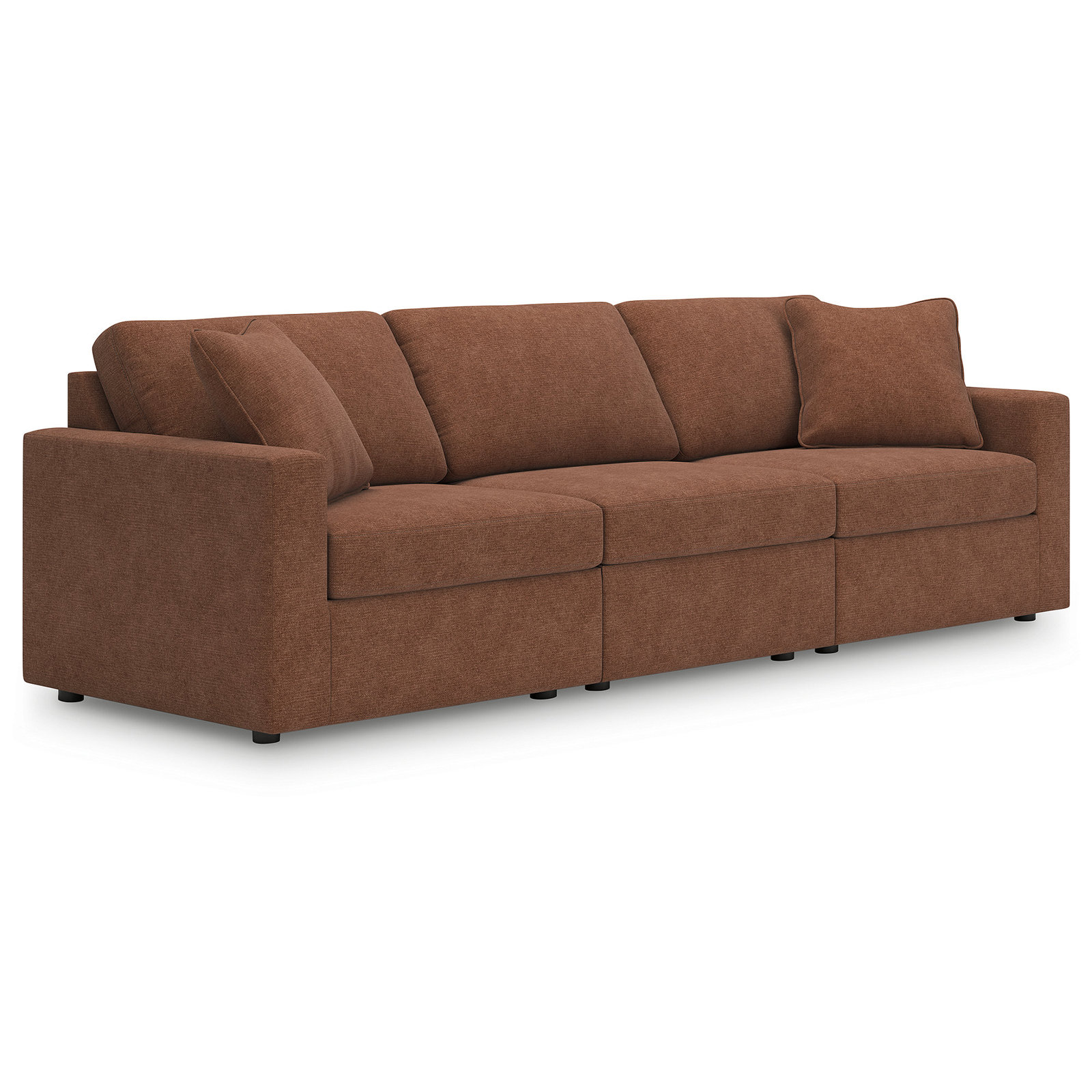 Bulwell Sofa, Brown, 36" H x 108" W x 37"D, 3