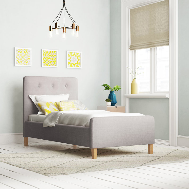 Elinor Upholstered Bed, Single (3'), Beige