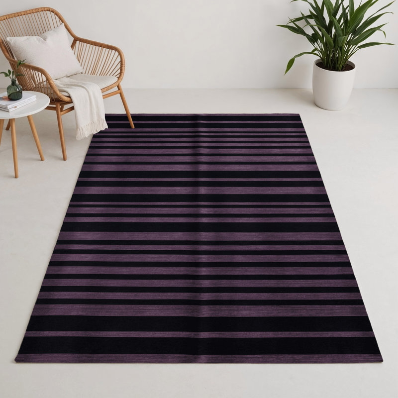 Tapis intérieur / extérieur gris HorizontalStripes, Rectangle 9 pi x 12 pi