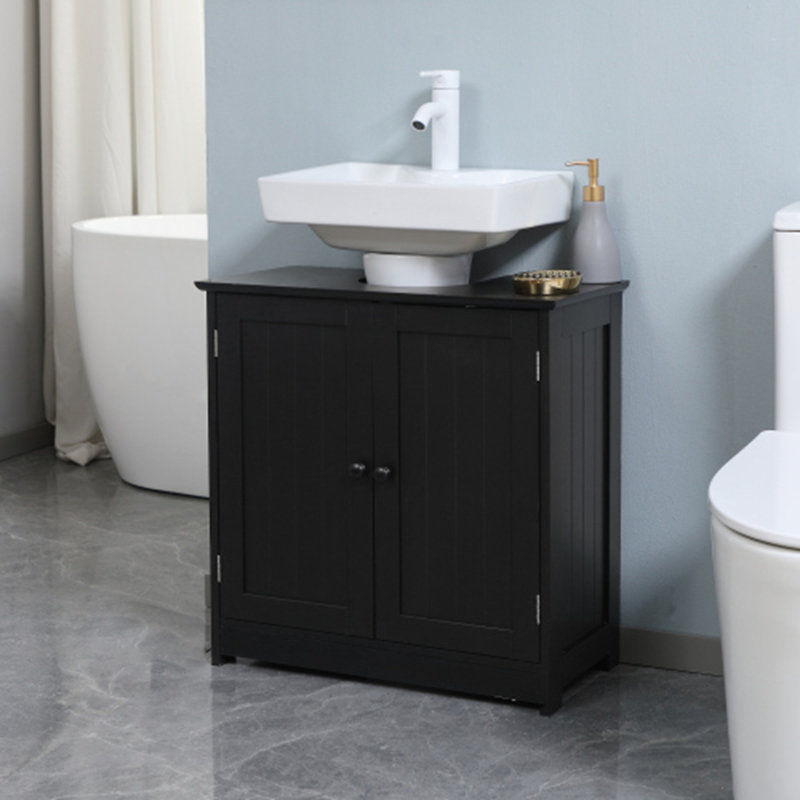 Pedestal Sink Storage Cabinet, Vanity Base Cabinet, Under Sink Bathroom Cabinet with U-shape Cut-Out and Adjustable Internal Shelf