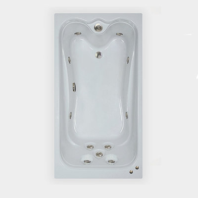 66 In. X 36 In. Drop in Combination Acrylic Bathtub -  WaterTech, W6636 Elite White