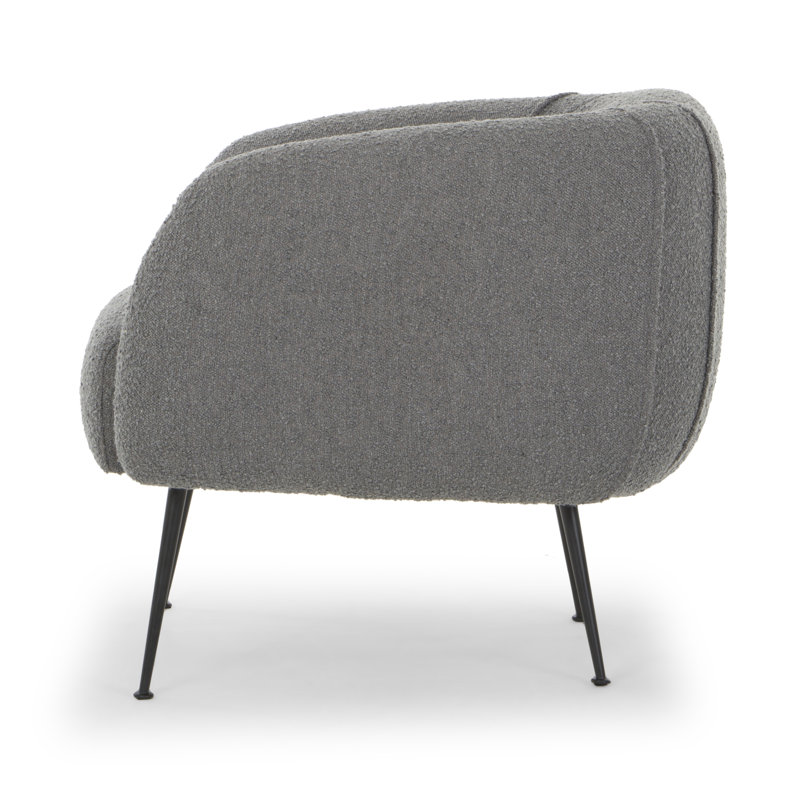 Metro Barrel Chair, Charcoal Linen