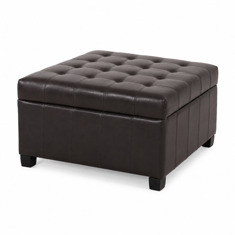 Quilted Cushion Multi-Function Storage Stool, Brown