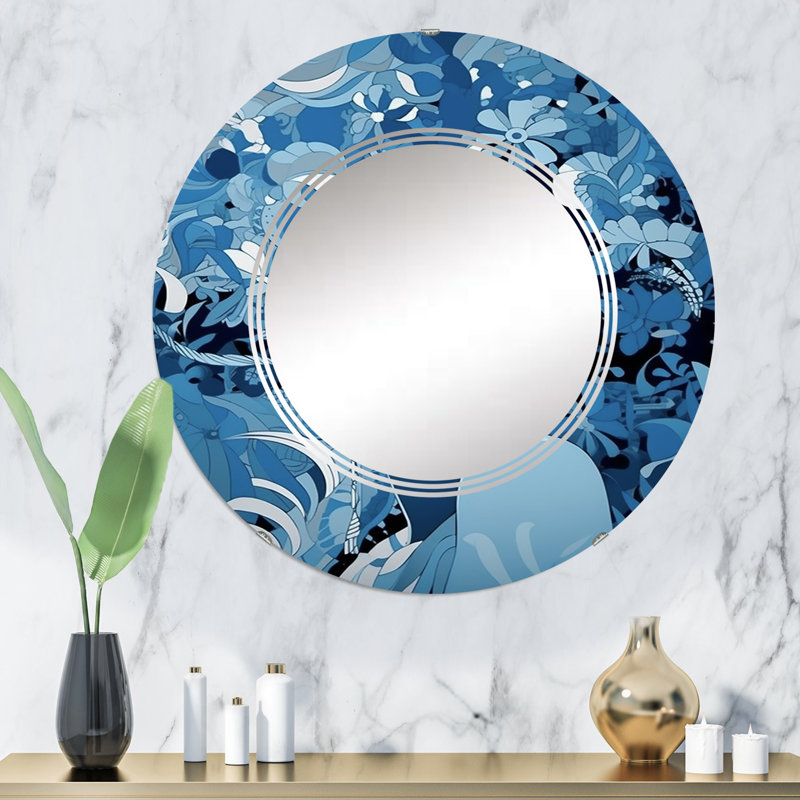 Craginorne - Miroir mural rond moderne, 32 po x 32 po