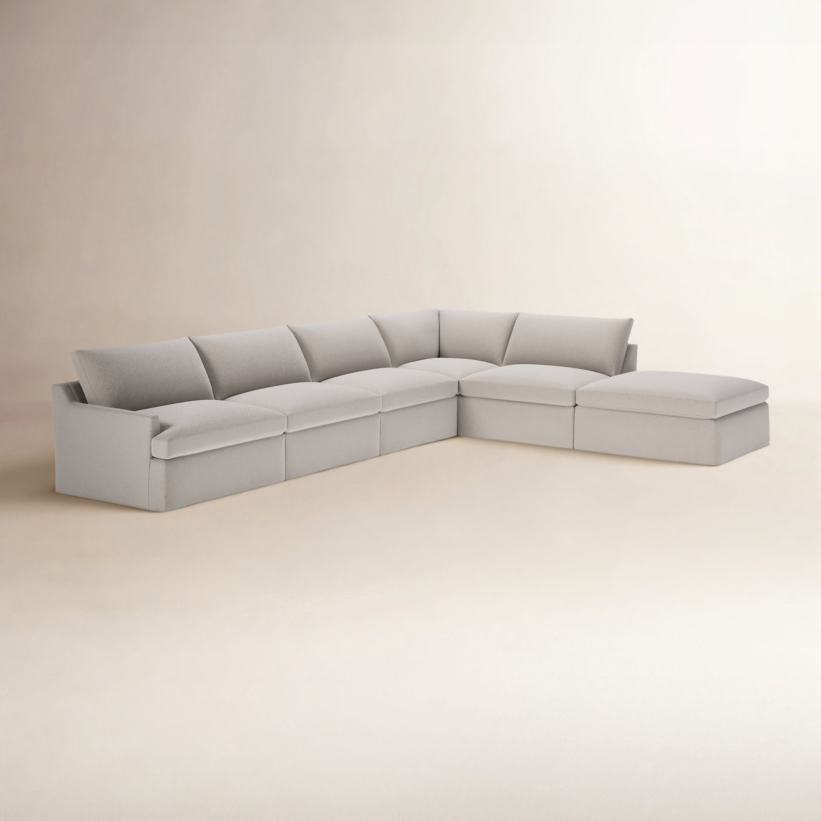 Wrenley Modular Sectional, Apollo Pebble Boucle, Right Hand Facing