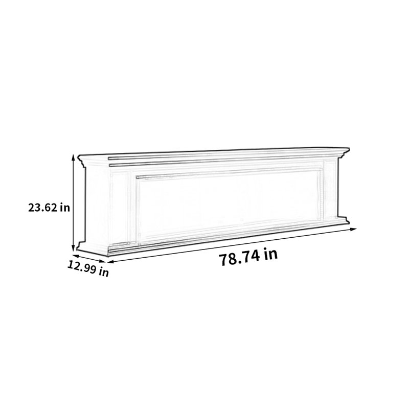 Meuble télé American Fireplace, L 78,74 po, Brun