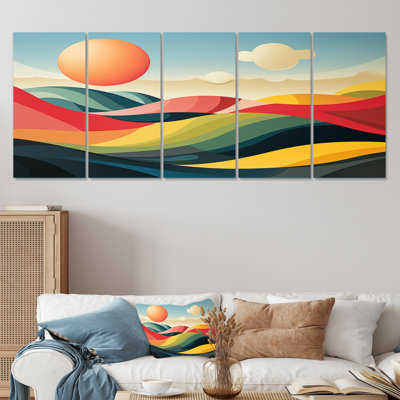 Minimalist Multicolor Line Art Landscape I - Meadow 5 Piece Whttps://partners.wayfair.com//v/catalog/media/admin/image_association/load_skus?sku_list=CBYD3905all Art Decor Set