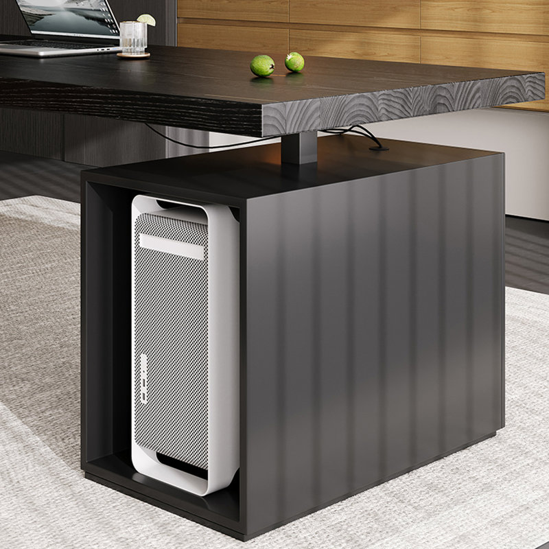 Bureau d'écriture rectangulaire en bois massif noir avec 1 tiroir, bureau d'ordinateur, H 29,53 po x l 62,99 po x P 31,5 po