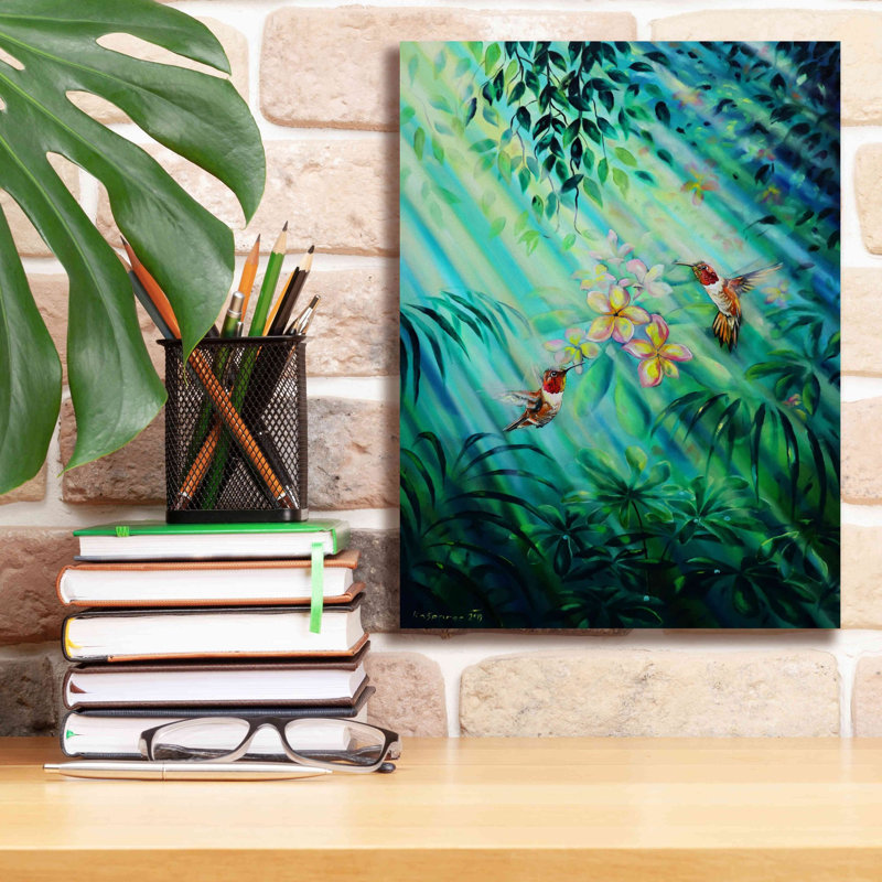 Art mural sur toile Trinx «Hummingbirds Plumeria» par Jan Kasparec, H 16 po x l 12 po x P 0,75 po