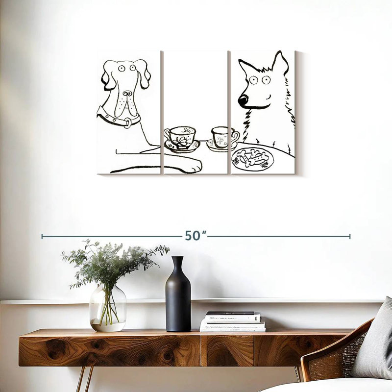 Brampt Dogs Having Tea, 20" H x 33" W