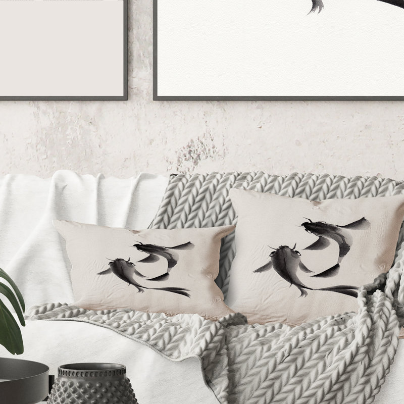 Housse et insert de coussin rectangulaire monochrome II