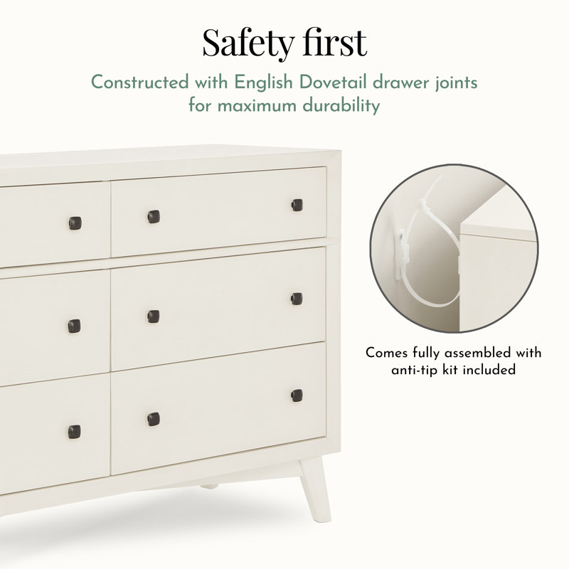 Antilia Kids 6 - Drawer Dresser, Vanilla Bean