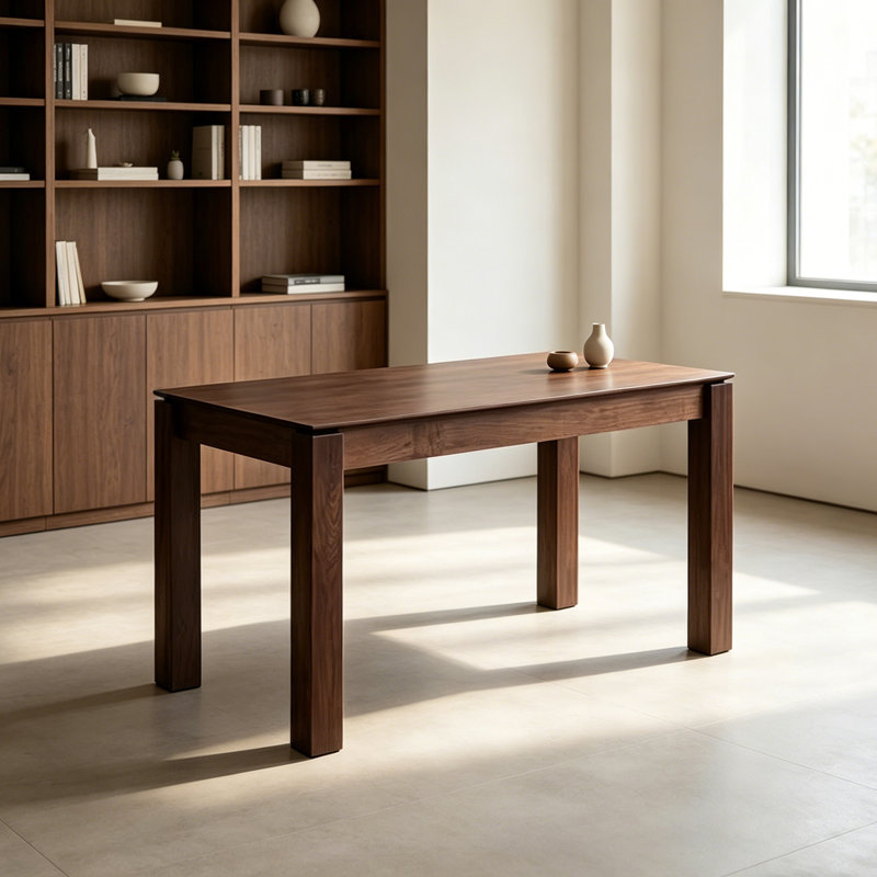 Multi-functional Sturdy Walnut Rectangular Desk, 29.52" H x 55.11" W x 31.49" D