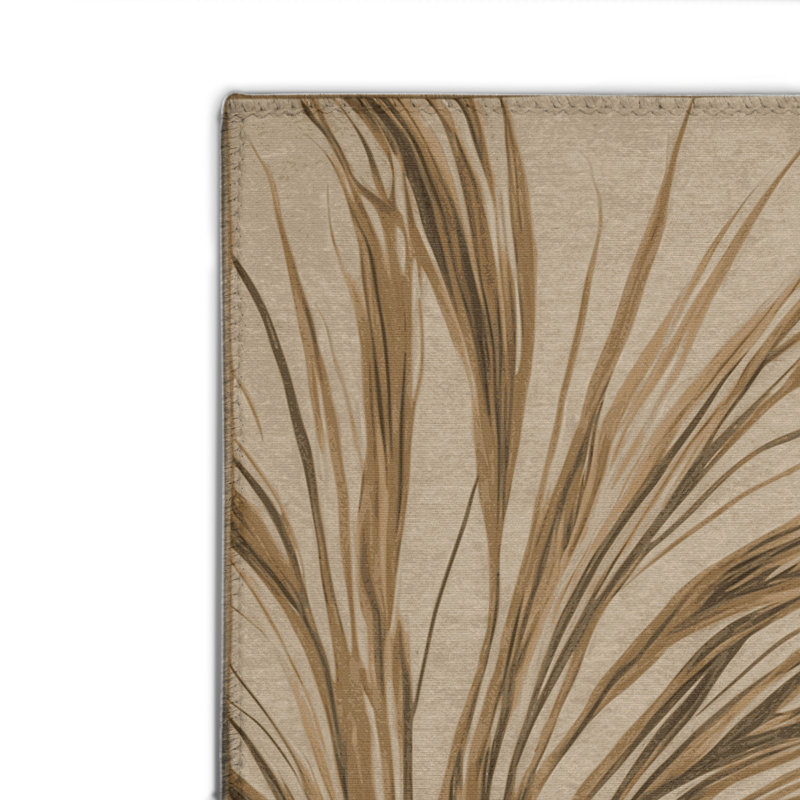 Tapis d'intérieur et d'extérieur brun Botanical, Rectangulaire 8 pi x 10 pi