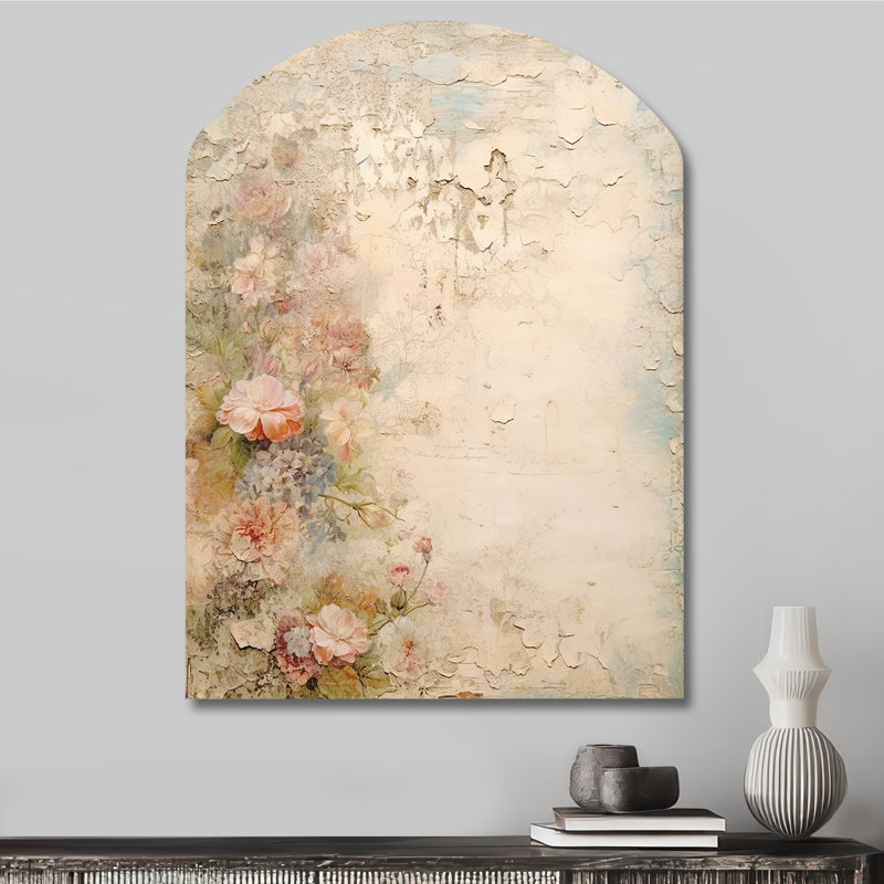 Ozan - Art mural asymétrique en forme d'arche de rose, H 34 po x l 25 po