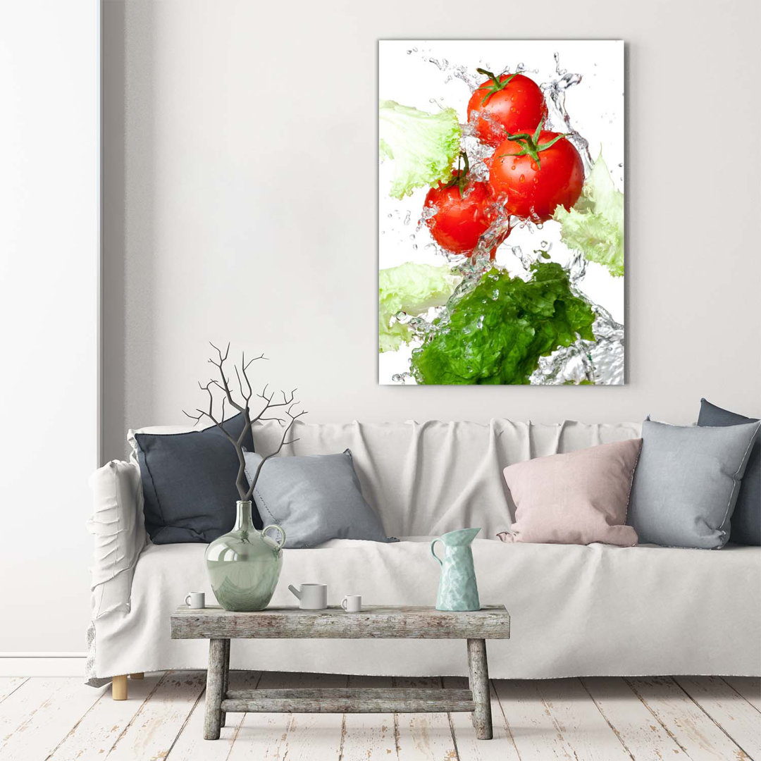 Tomaten und Salat - Kunstdrucke auf Leinwand