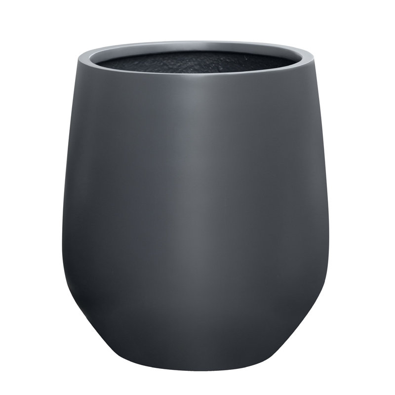 Dorlis Fiberstone Pot Planter, 16.5" H x 15" W x 15" D, Charcoal