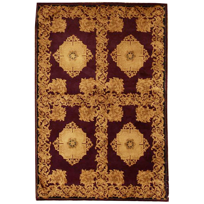 Hand-Knotted High-Quality Plum Area Rug