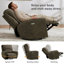 Fauteuil inclinable électrique à bascule pivotant surdimensionné de 26,4 po de largeur, tissu-307331832
