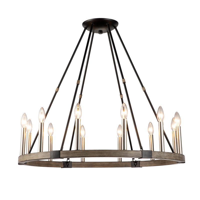 Lustre de style campagnard 12 lumières Addyson