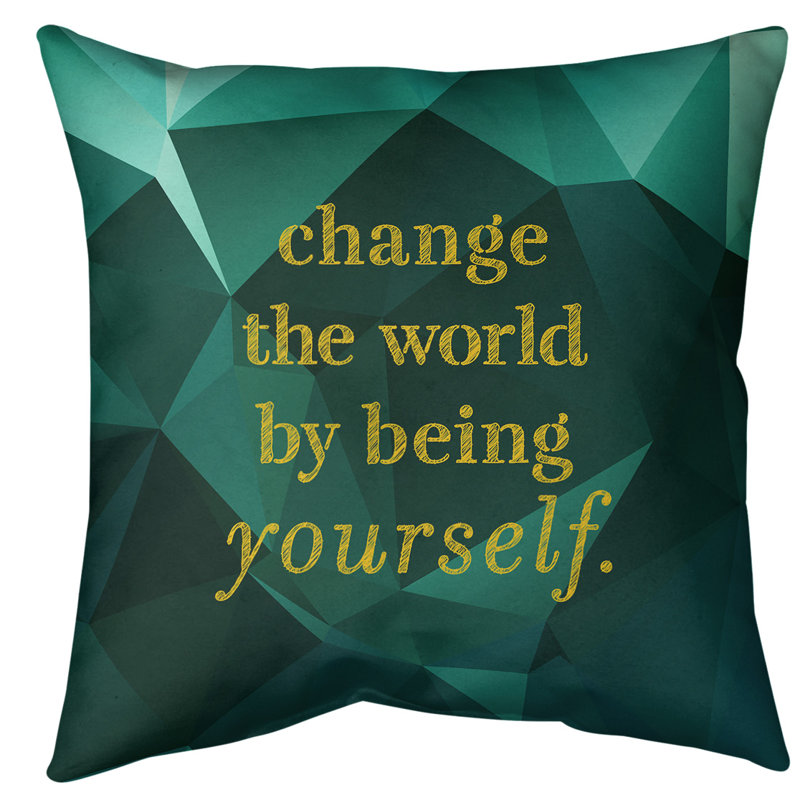 Coussin de sol à changement de pierres précieuses, 40 po x 40 po, Émeraude / doré
