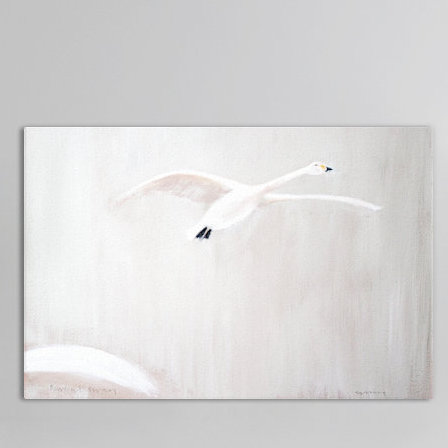 Bewick's Swan - reproduction d'art sur toile tendue, H 18 po x l 26 po x P 1,5 po