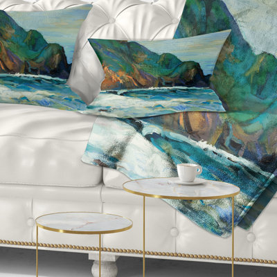 Lighthouse - Landscape Printed Throw Pillow