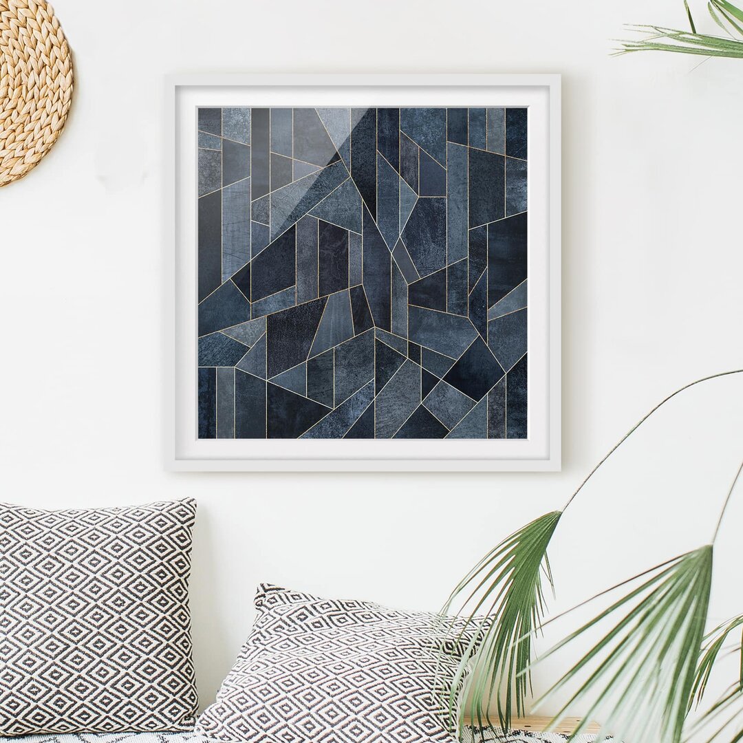 Gerahmtes Poster Blue Geometry