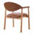 Auberkonos Mid-Century Modern Upholstered Dining Armchairs with Curved Back and Rubberwood Frame-1980318037