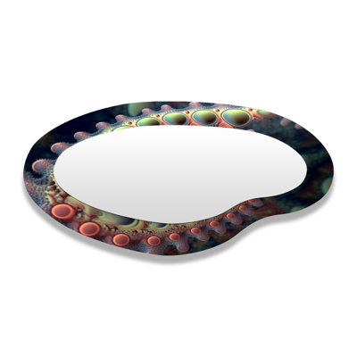 Pastel Fractal Spiral Universe I - Abstract Metal Art Decor - Asymmetrical Modern Wall Mirror